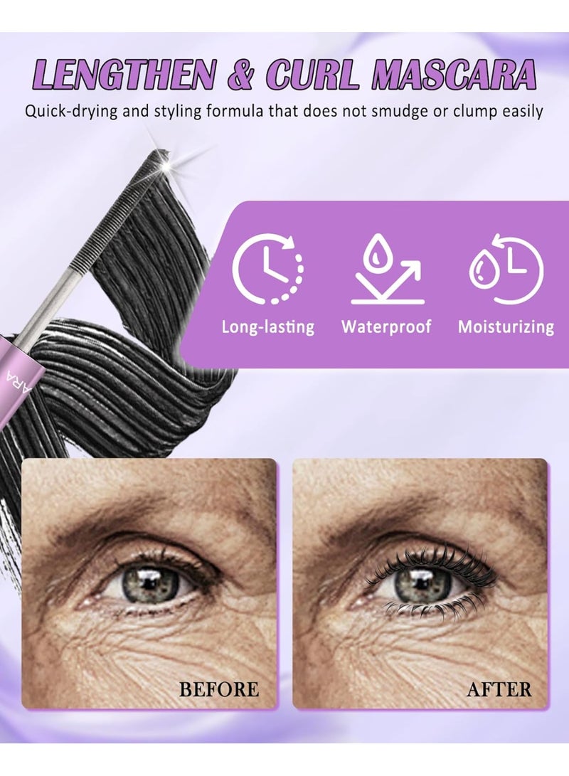 Lestpola Washable Metal Rod Mascara, 2Pcs Black Waterproof Tubing Mascara Volume and Length, 3D Curling Iron Wand, Long Lasting Smudge-Proof Non Clumping Lengthening Fiber Lashes Máscara Makeup for Women-01 - Image 4